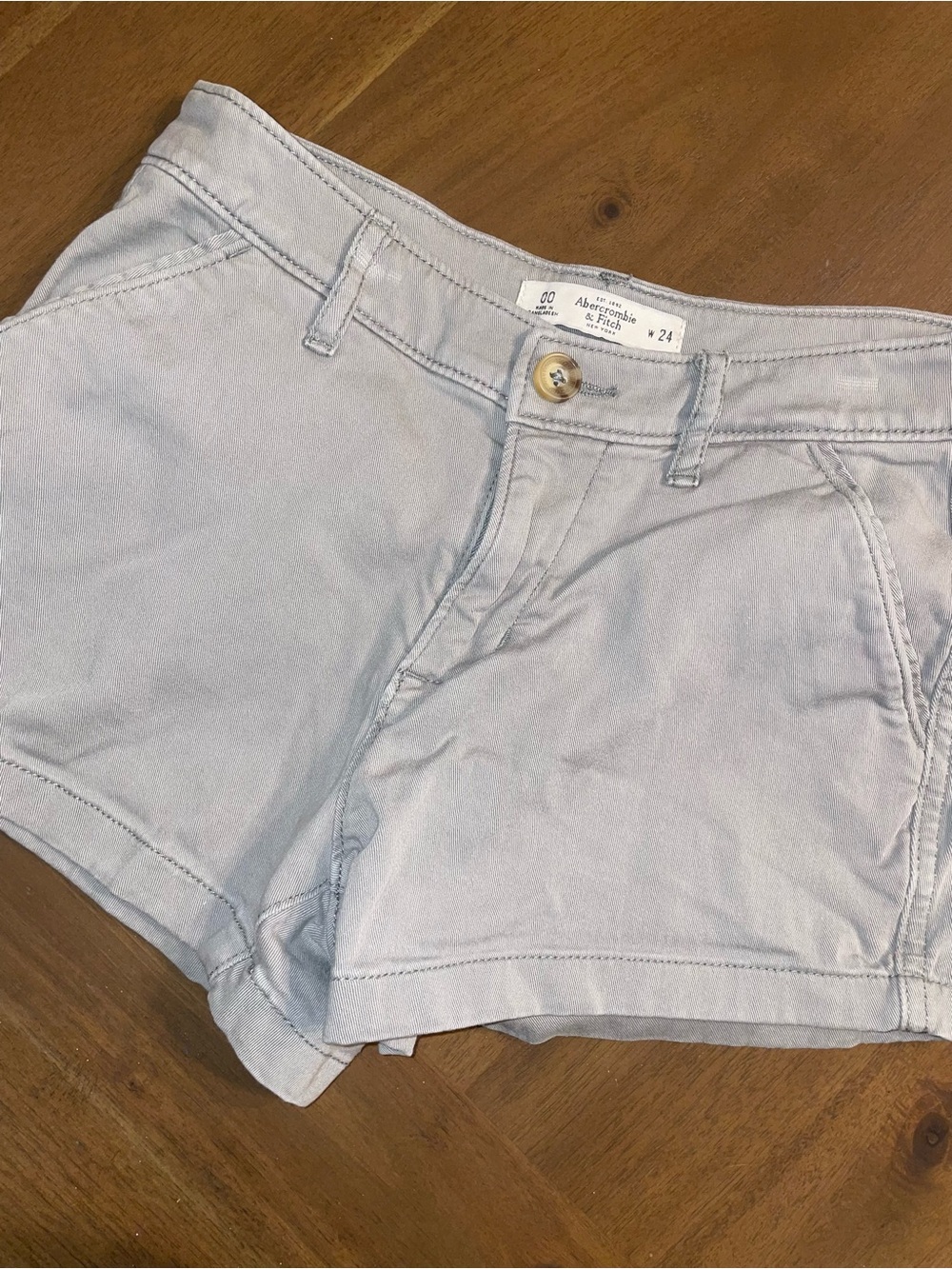 Abercrombie & Fitch Light Gray Women's Denim-Style Shorts